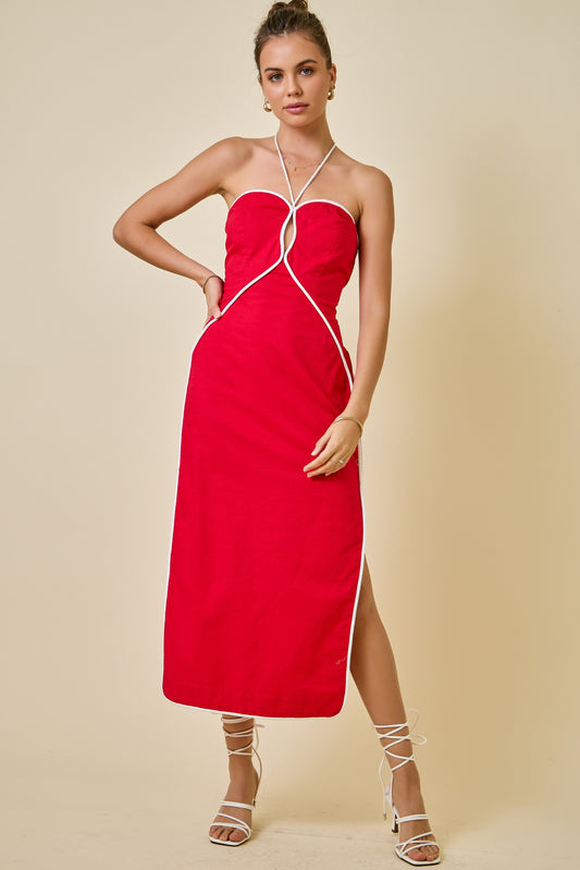 Bless The USA Midi Dress In Red