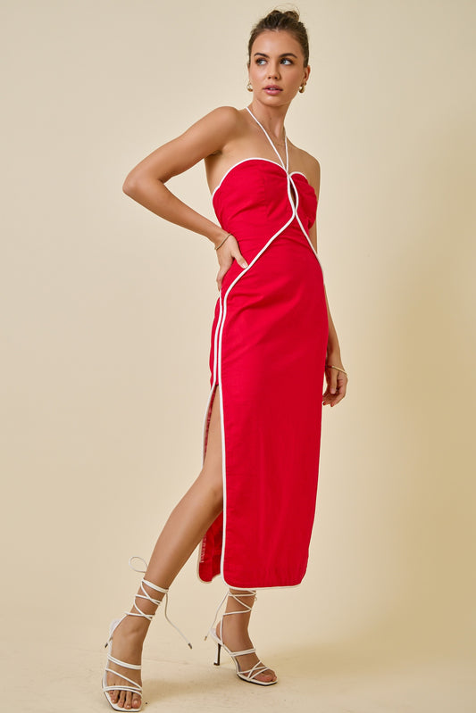 Bless The USA Midi Dress In Red