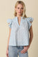 Blues In Bloom Elaine Ruffle Blouse