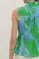 Botanical print Sleeveless Peplum Top
