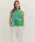 Botanical print Sleeveless Peplum Top