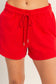 Boxy Crew Neck Short Set In Red