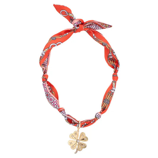 Briar Pave Clover Scarf Necklace