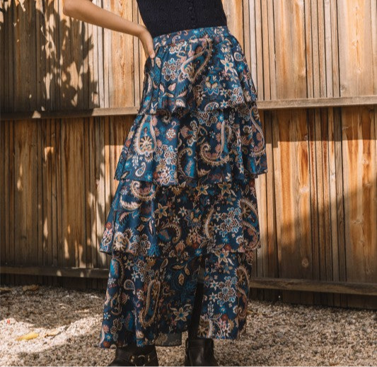Out West Tiered Maxi Skirt
