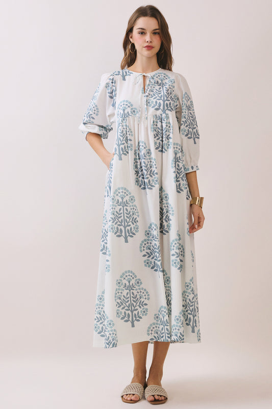 Calm Blues Maxi Dress