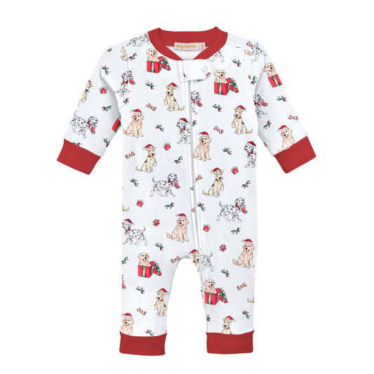 Baby Club Chic Doggy Christmas Printed Zipped Coverall