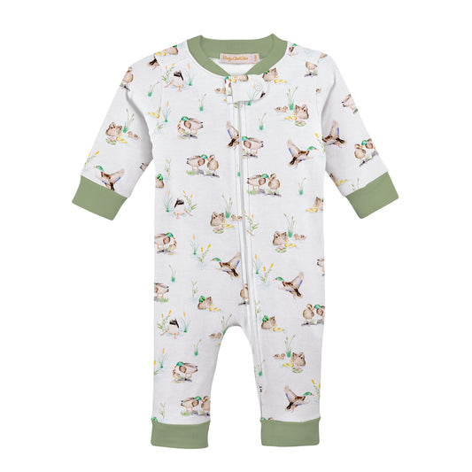 Baby Club Chic Duck Pond Printed Zipped Coverall