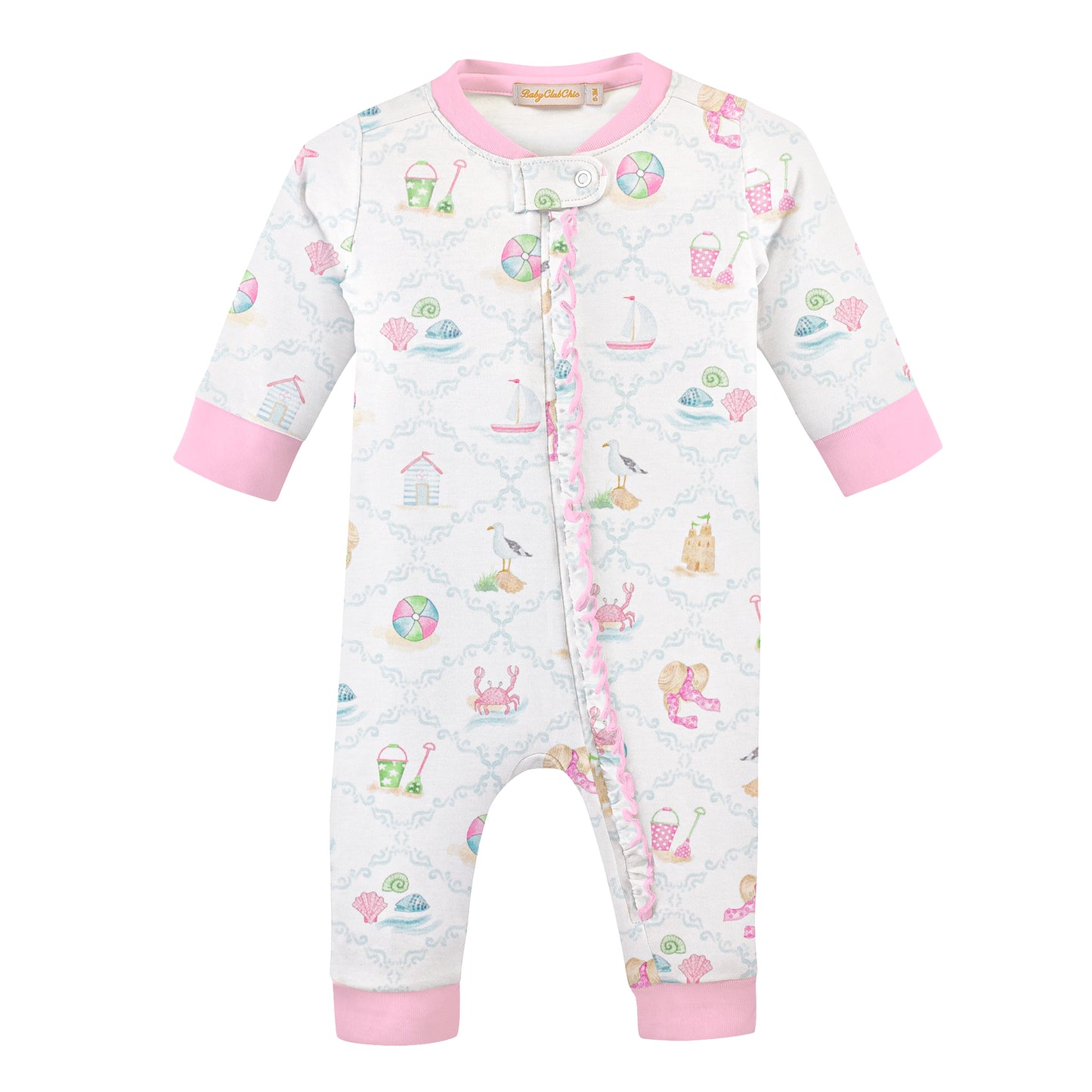 Baby Club Chic By The Sea Zipped Ruffle Coverall