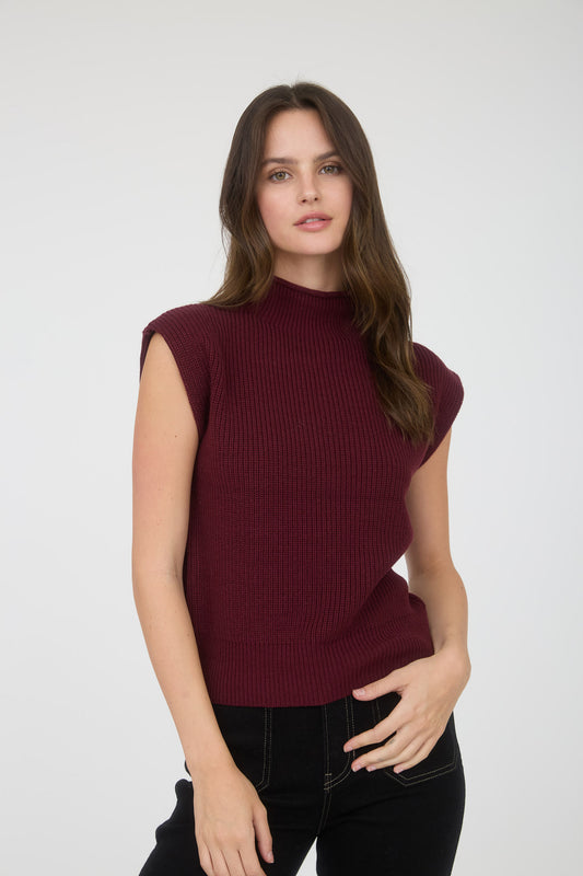 Bayside Fall Sweater In  Burgundy