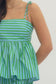 Cabana Stripe Tank Top In Green Sky