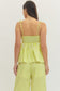 Cabana Stripe Tank Top In Lime
