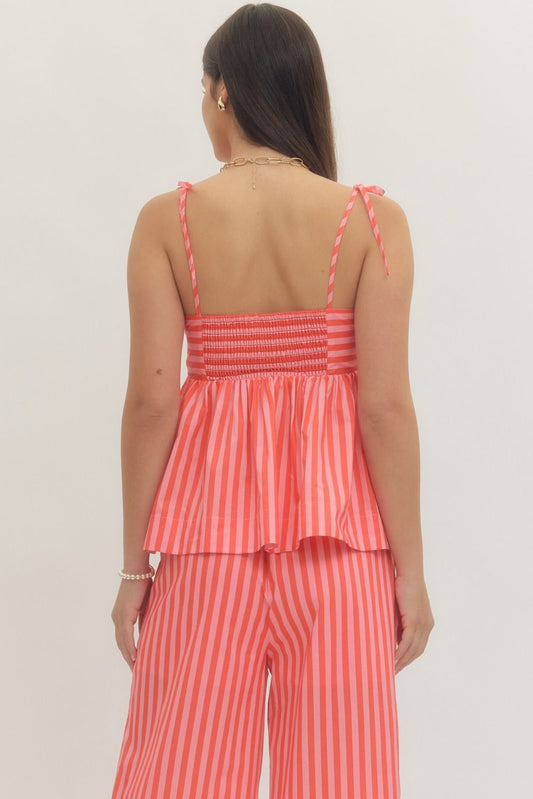 Cabana Stripe Tank Top In Orange
