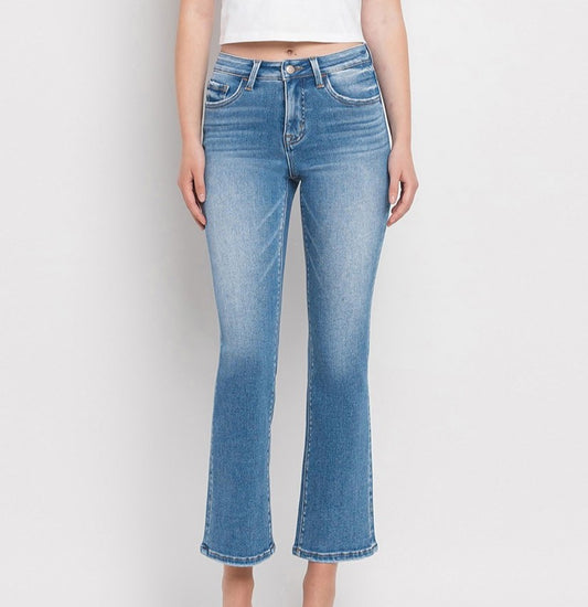 Camilla Tummy Control Crop Flare in Medium Wash