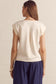 Cap Sleeve V-Neck Top In Ecru
