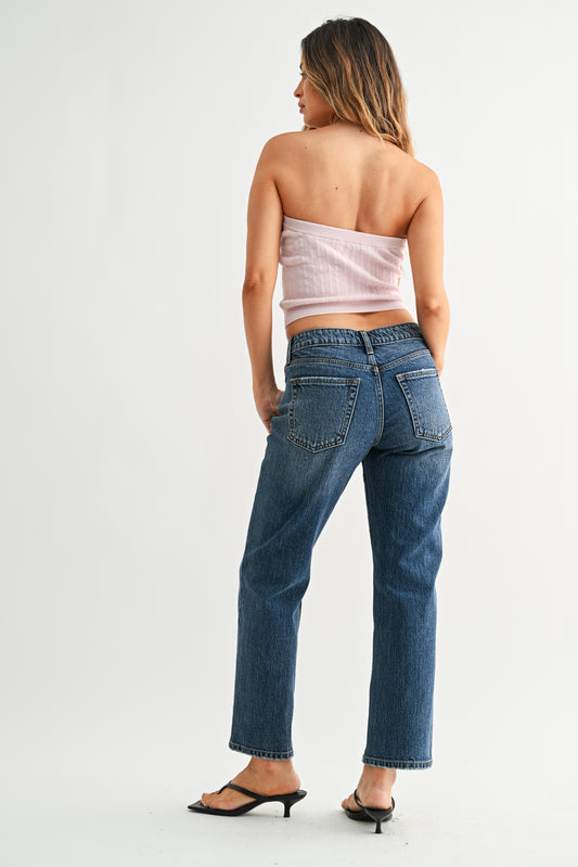 Chloe 90's Stretch Straight In Dark Denim