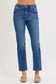 Christina Tummy Control High Rise Crop Straight Jean In Dark