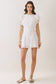 Classic Round Neck Ruffle Sleeve Mini Dress in White