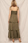 Classy Look Satin Maxi In Olive