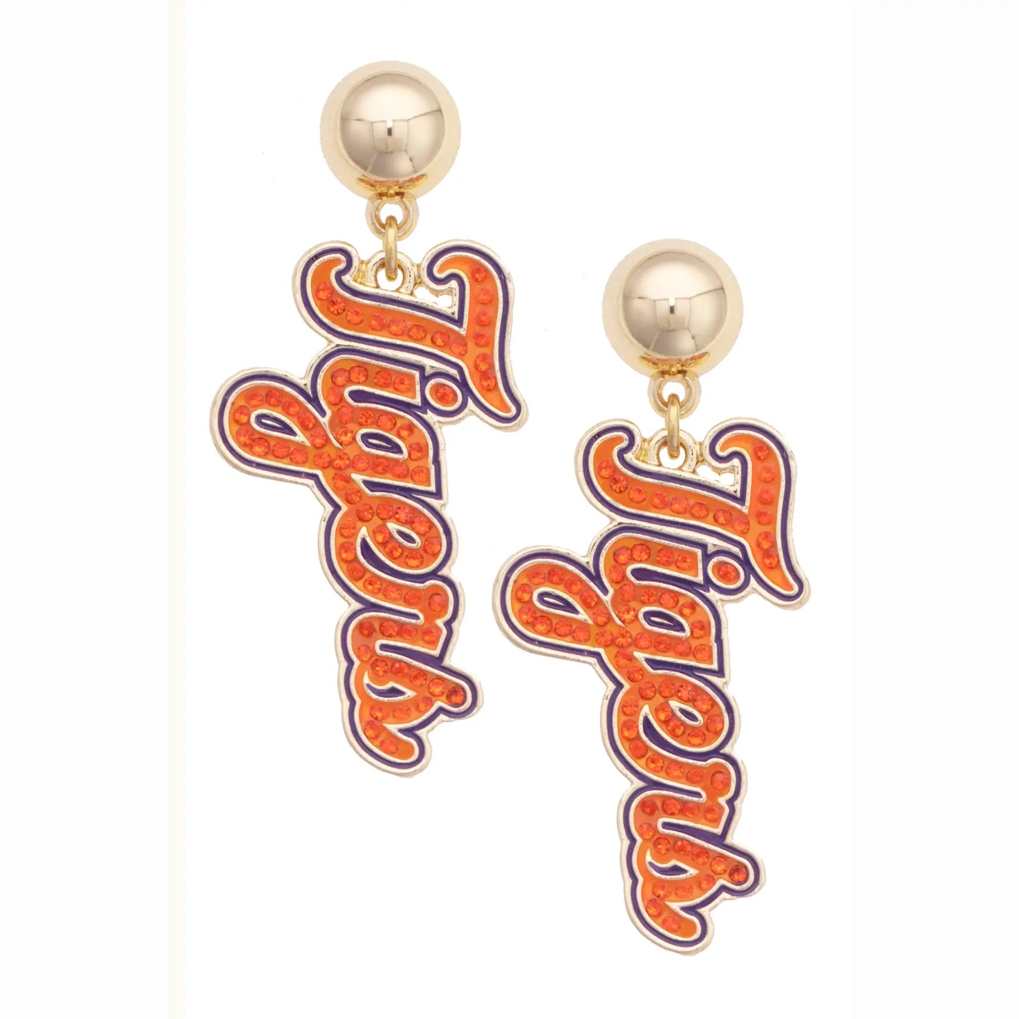 Clemson Tigers Pave Outline Earrings