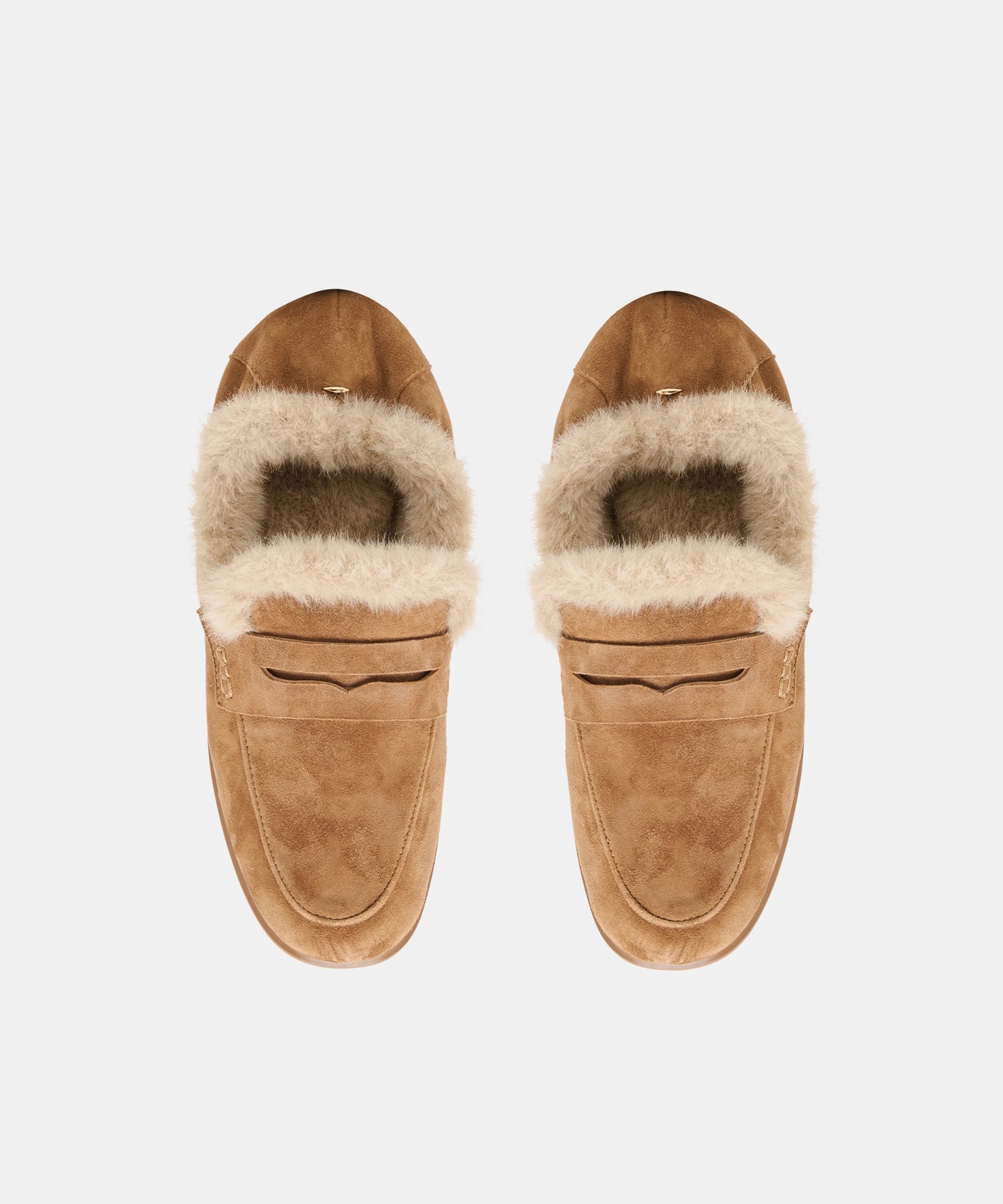 Dolce Vita Cloey Plush Loafers in Light Brown Seude