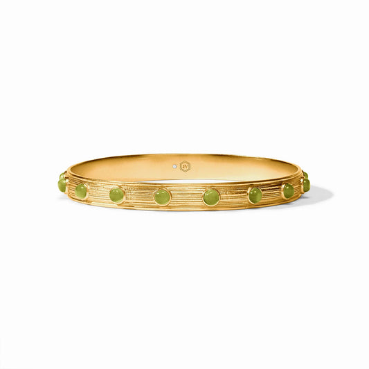 Julie Vos Cobblestone Stone Bangle Green Cat's Eye Medium