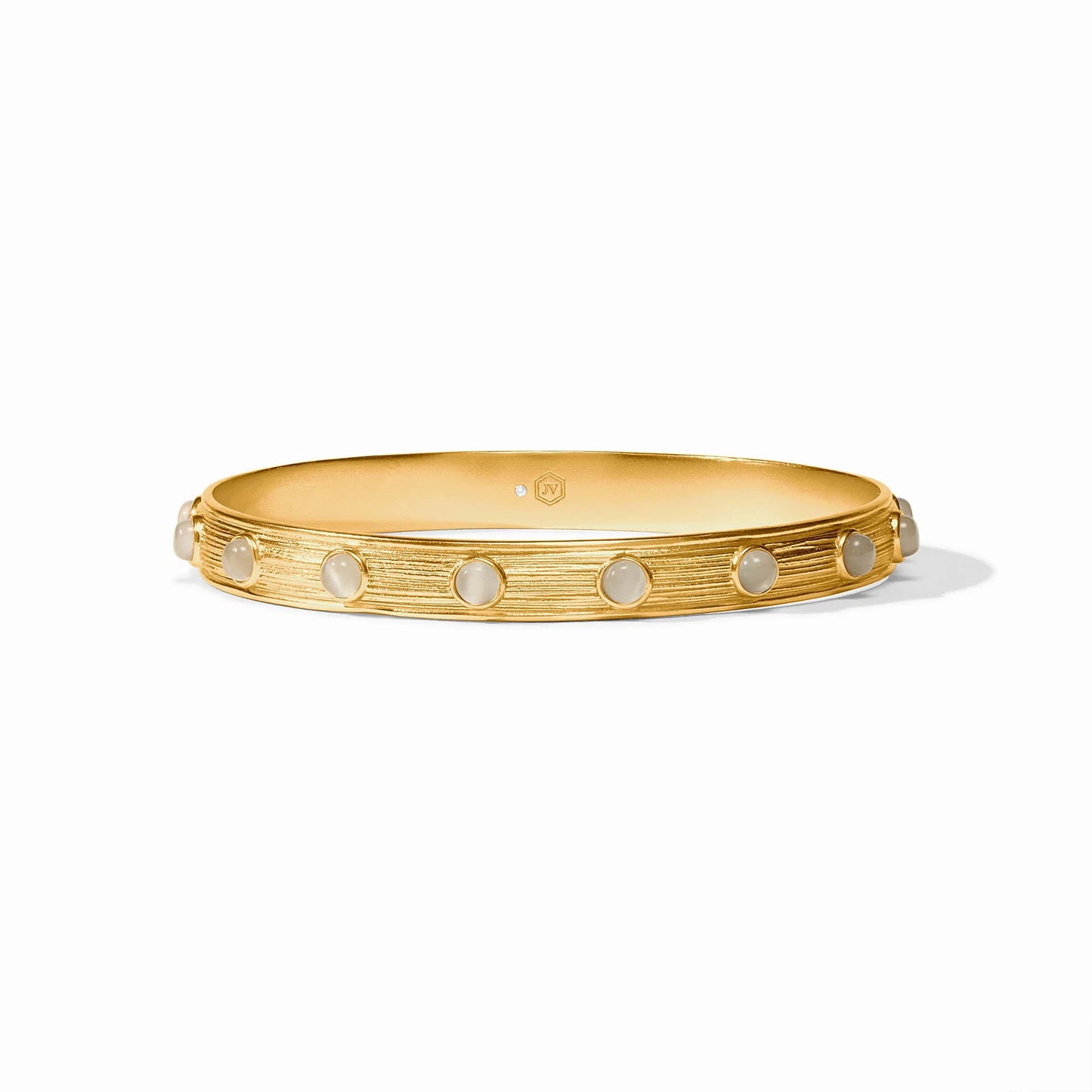 Julie Vos Cobblestone Stone Bangle Ivory Cat's Eye Medium