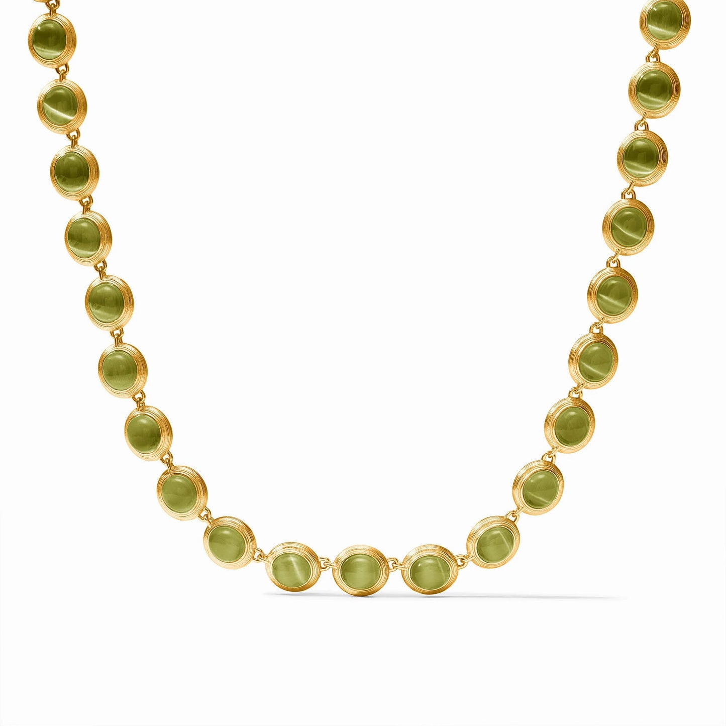 Julie Vos Cobblestone Tennis Necklace Green Cat’s Eye