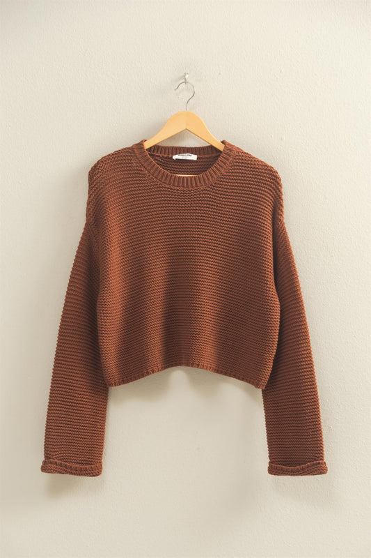 Cooler Weather Sweater In Chestnut
