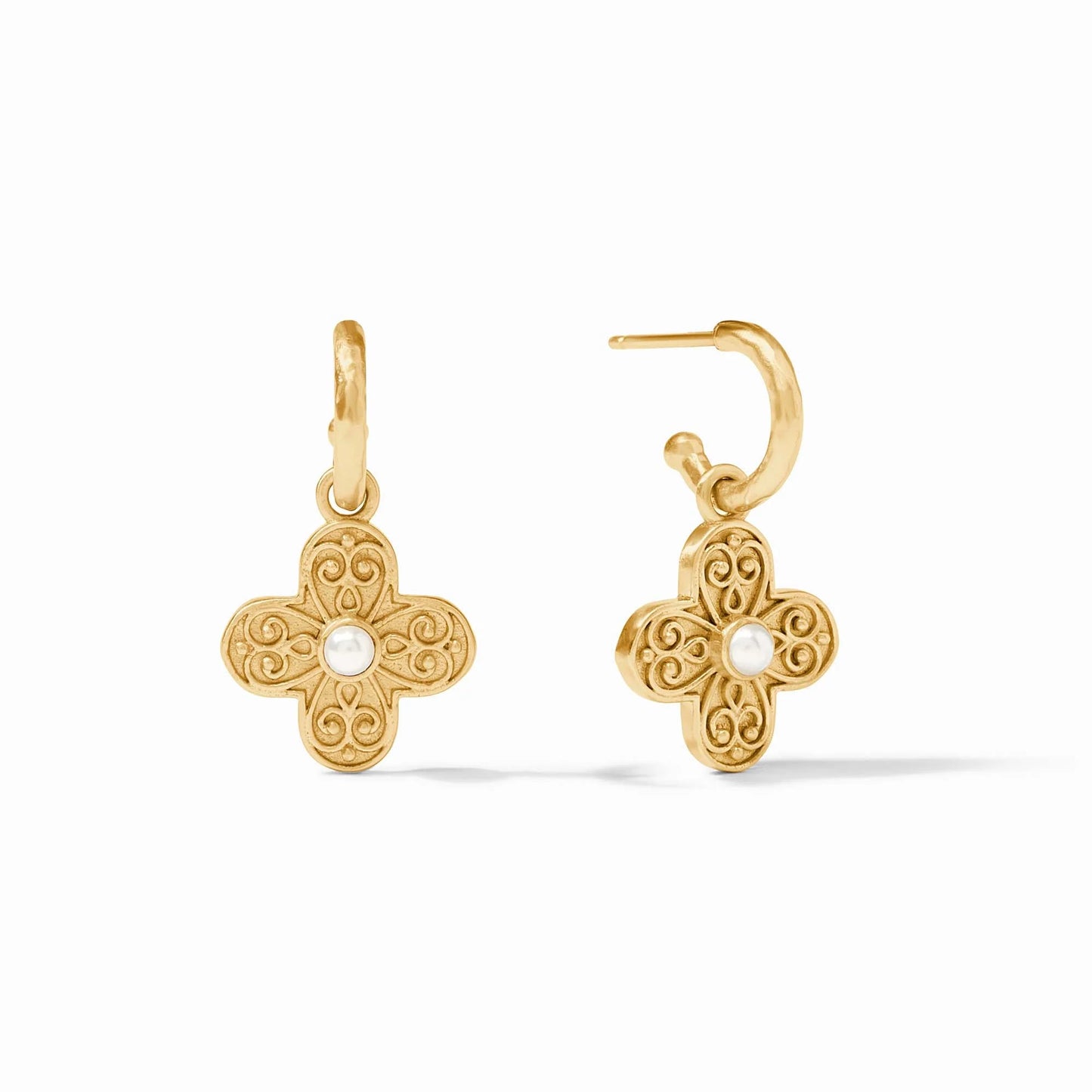Julie Vos Corinth Hoop & Charm Earring Pearl