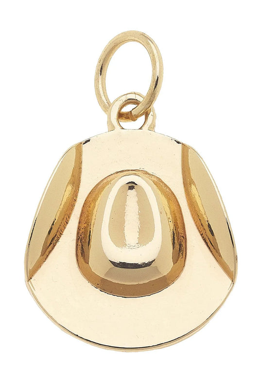 Cowboy Hat Charm in Shiny Gold
