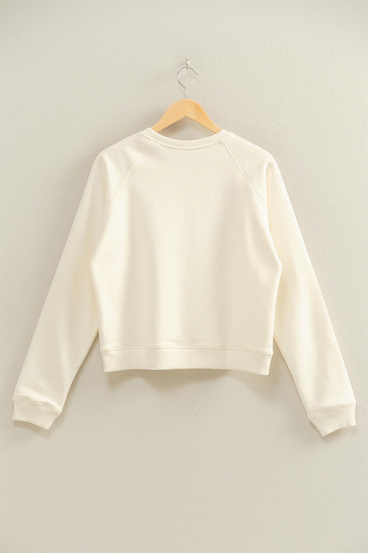 Cozy Pullover Sweatshirt In Whip Cream