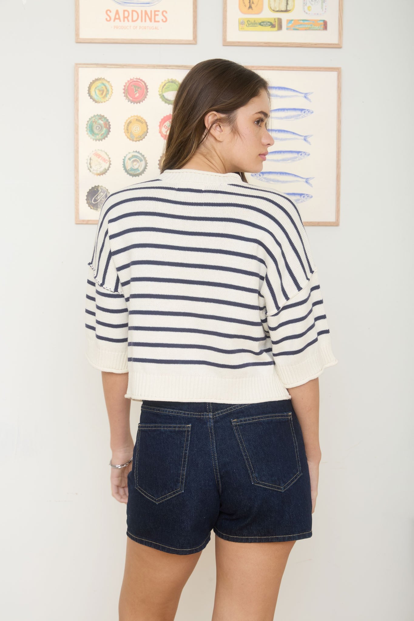 Cozy Stripes Sweater In Navy