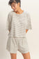 Cream Stripes Short Set