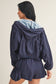 Cutie Polka Dot Lightweight Jacket In Navy & Red
