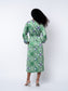 Geo Printed Midi Dress In Green