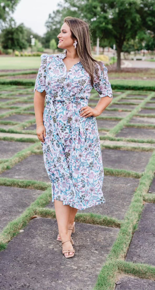 Emerald Grace Scalloped Dress