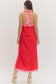 Tonal Halter Maxi Dress in Red