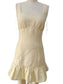 Jacquard Bubble Ruffle Dress In Yellow
