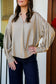 Taupe Sparkle Long Sleeve Blouse