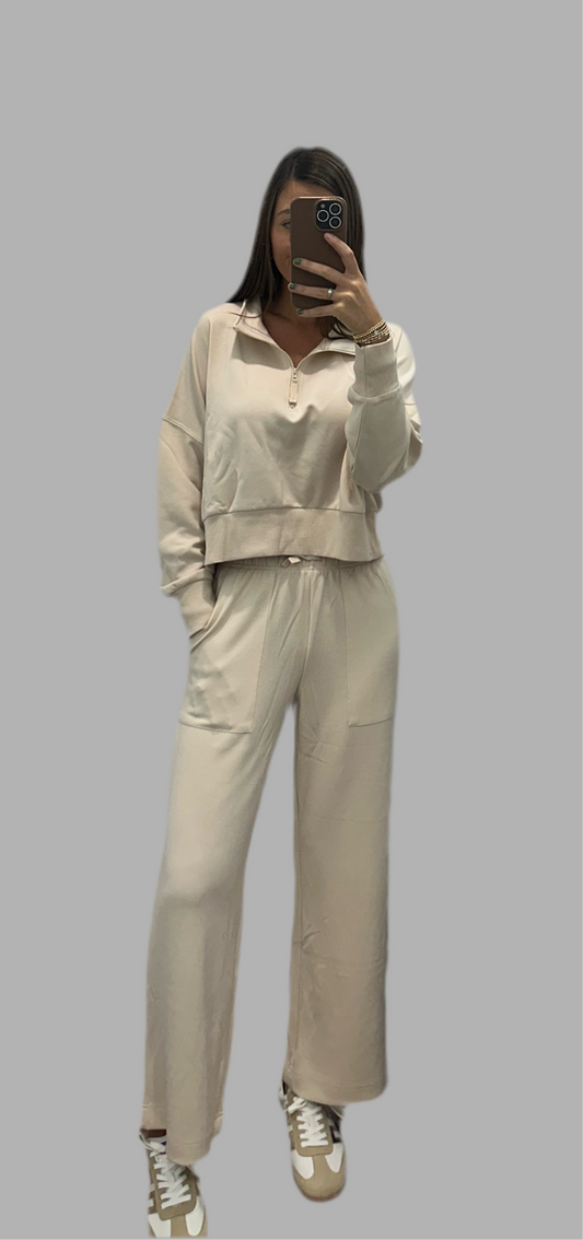 Comfy & Cozy Loungewear Set In Cream