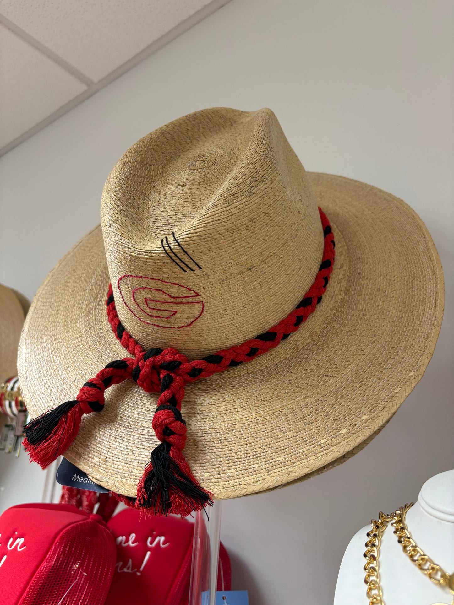 Tipsy Threads UGA Natural Palm Hat