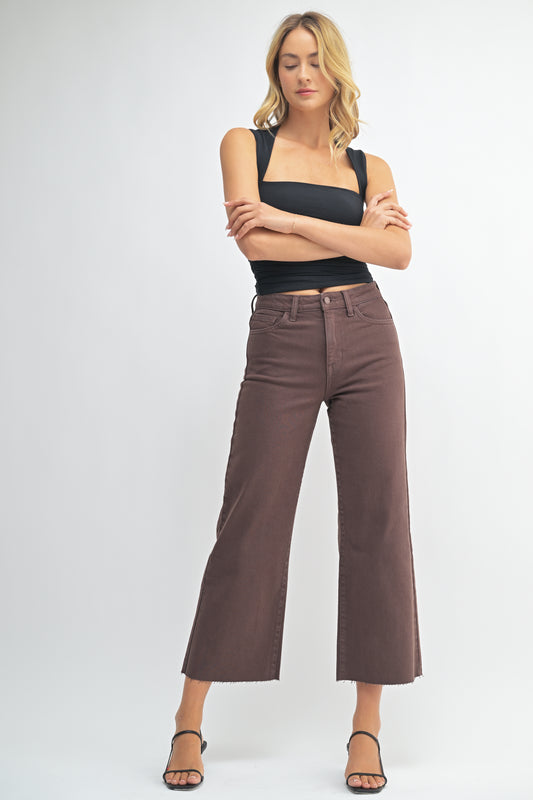 Stella Slim Wide Leg Jeans In Espresso