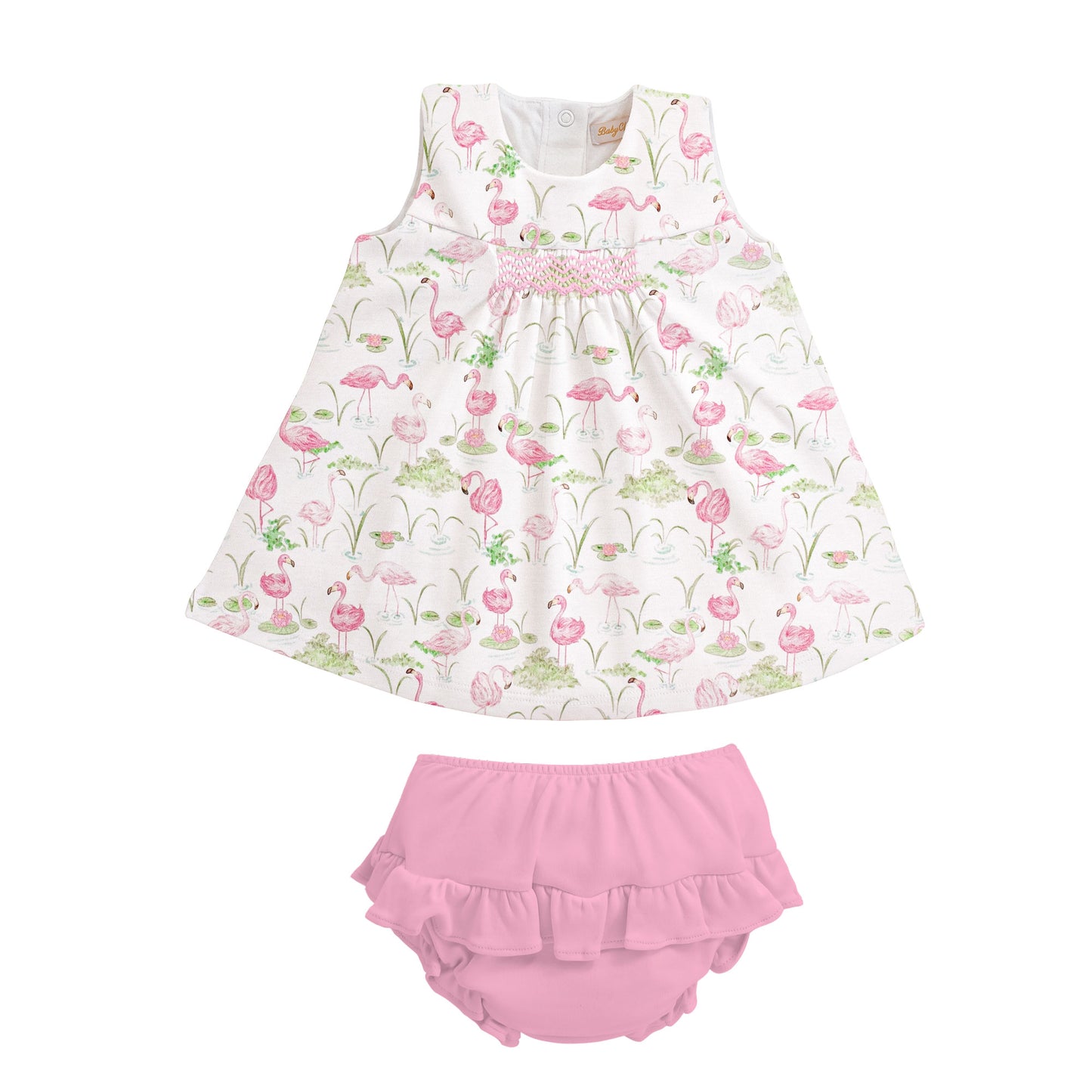 Baby Club Chic Flamingo Paradise Smocked Dress
