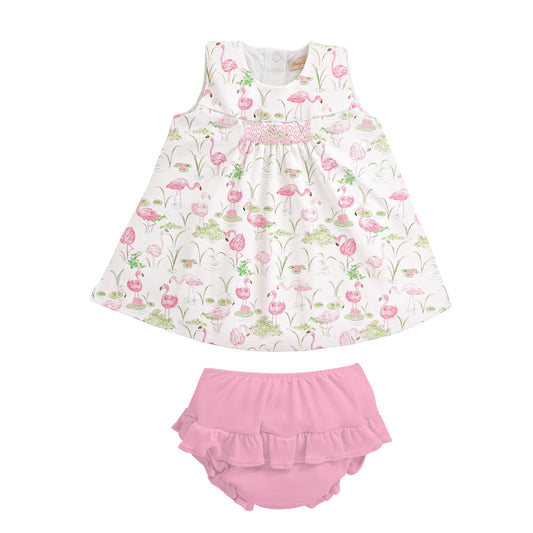 Baby Club Chic Flamingo Paradise Smocked Dress