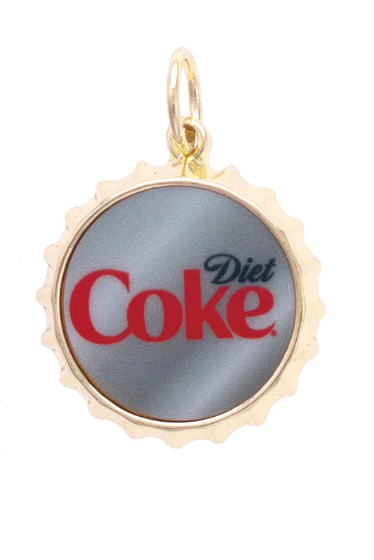 Diet Coke Bottle Cap Charm in Grey