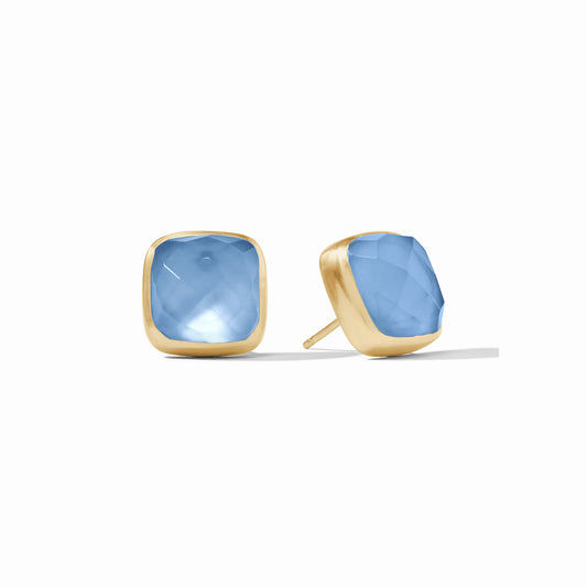 Julie Vos Catalina Stud Iridescent Chalcedony Blue