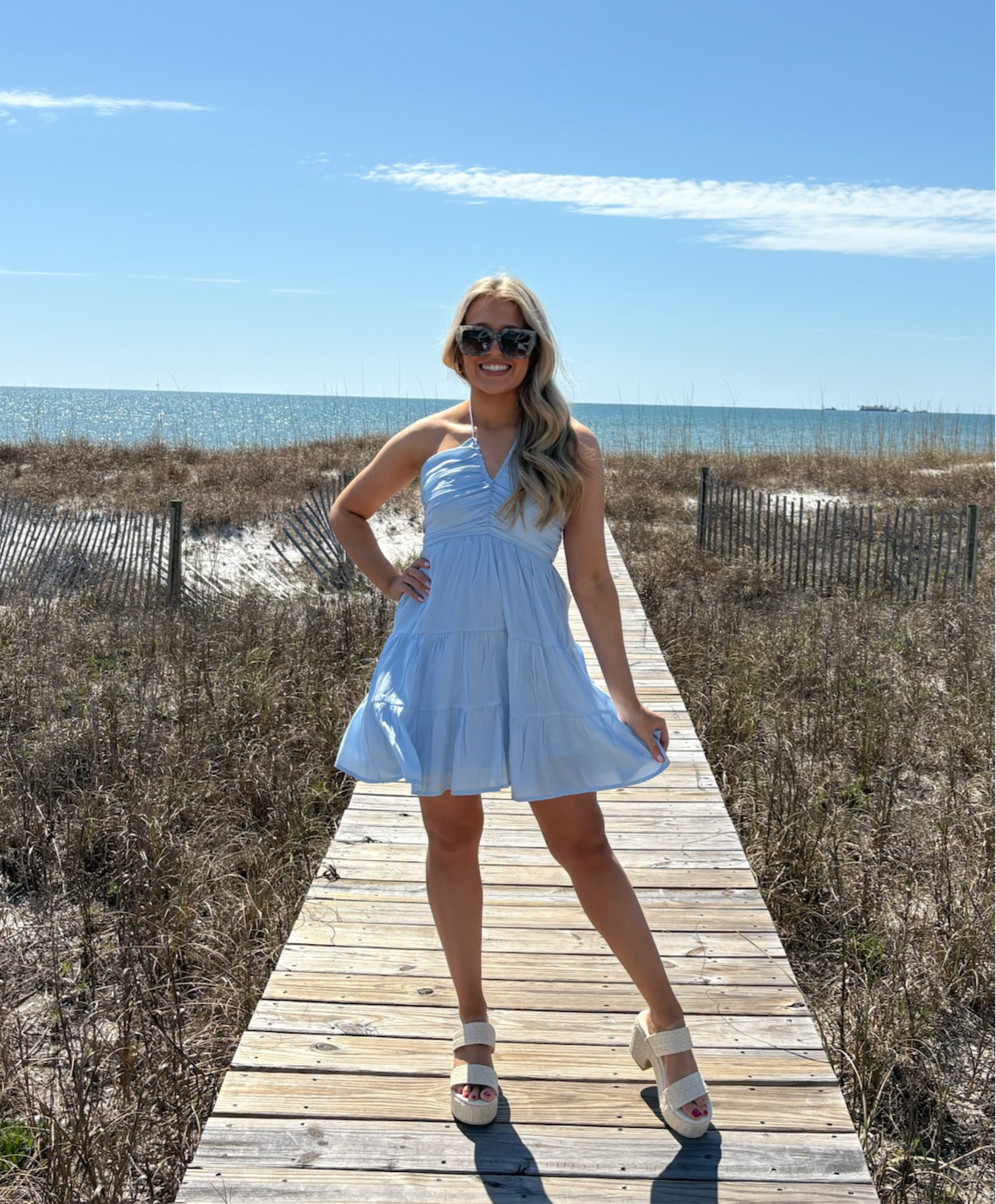 Girls Just Wanna Have Sun Dress In Baby Blue