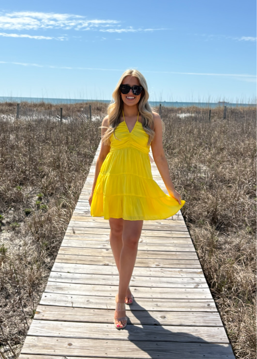 Girls Just Wanna Have Sun Dress In Lemon Yellow