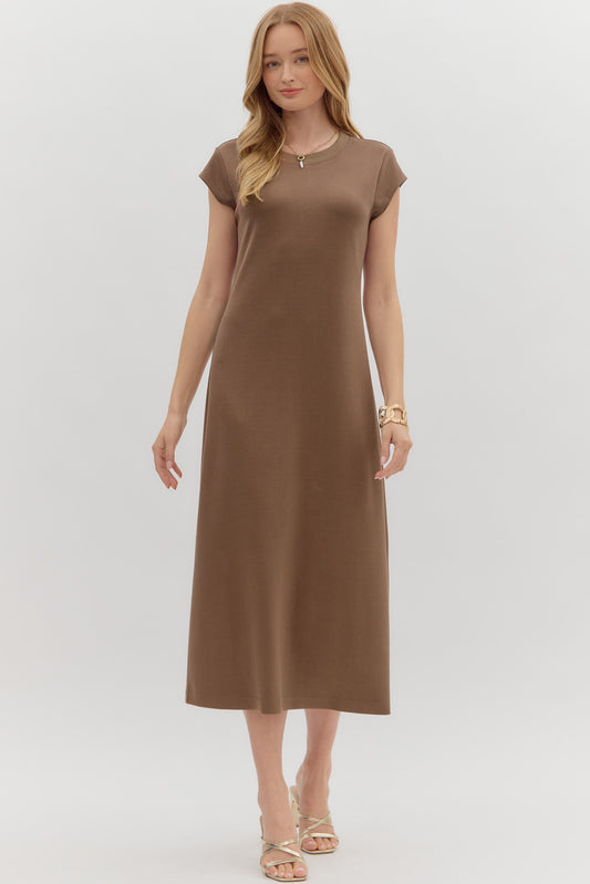 Classic Fall Dress In Brown