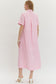 Seersucker Pastel Pink Midi Dress